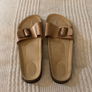 Women's Tan Slide Sandals